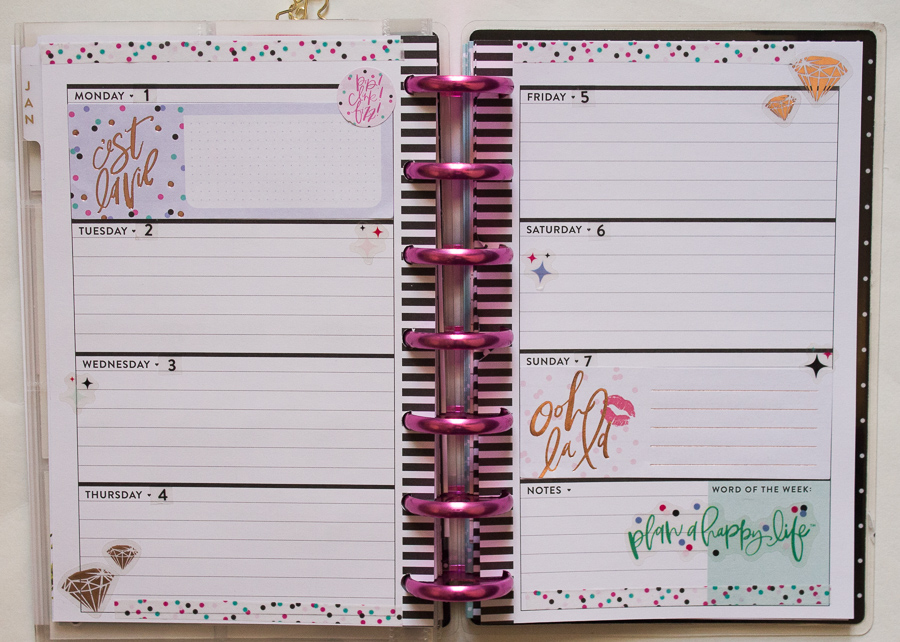 Happy Planner Weekly Spreads | January 1-7 | Happy 2018!