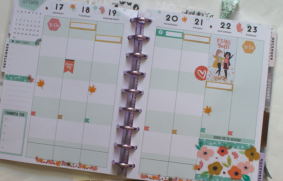 Happy Planner Weekly Spread | Happy Fall | Created by Jen Blog